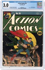 ACTION COMICS #26 JULY 1940 CGC 3.0 GOOD/VG.