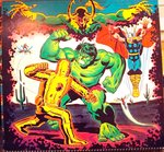 THE INCREDIBLE HULK MIGHTY MARVEL CALENDAR 1979 COLOR GUIDE FOR MARCH FEATURING THE AVENGERS.