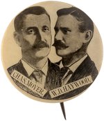HAYWOOD AND MOYER WESTERN FEDERATION OF MINERS LABOR JUGATE BUTTON.