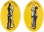 THEIR CHOICE INTERRACIAL MARRIAGE PAIR OF CIVIL RIGHTS BUTTONS.