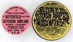 JEFFERSON AIRPLANE, MUDDY WATERS BLUES-ROCK BASH SCARCE BILL GRAHAM CONCERT BUTTON PAIR.