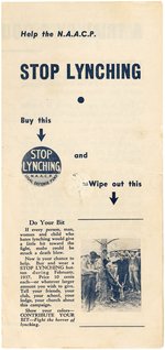 NAACP STOP LYNCHING CIVIL RIGHTS BUTTON & RARE PAMPHLET.