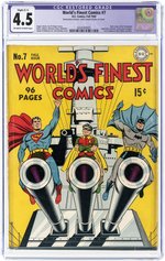 WORLD'S FINEST #7 FALL 1942 CGC RESTORED 4.5 SLIGHT (C-1) VG+.