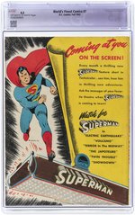 WORLD'S FINEST #7 FALL 1942 CGC RESTORED 4.5 SLIGHT (C-1) VG+.