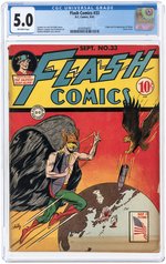 FLASH COMICS #33 SEPTEMBER 1942 CGC 5.0 VG/FINE (FIRST SHADE).