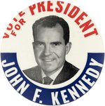 KENNEDY & NIXON PAIR OF RARE SWAPPED NAME ERROR BUTTONS.