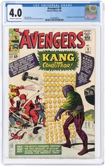 AVENGERS #8 SEPTEMBER 1964 CGC 4.0 VG (FIRST KANG THE CONQUEROR).