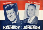 KENNEDY & JOHNSON SCARCE & LARGE 1960 JUGATE POSTER.