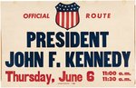 OFFICIAL ROUTE PRESIDENT JOHN F. KENNEDY SAN DIEGO, CA 1963 POSTER.