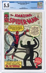 AMAZING SPIDER-MAN #3 JULY 1963 CGC 5.5 FINE- (FIRST DOCTOR OCTOPUS).