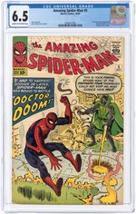 AMAZING SPIDER-MAN #5 OCTOBER 1963 CGC 6.5 FINE+.