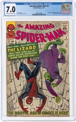 AMAZING SPIDER-MAN #6 NOVEMBER 1963 CGC 7.0 FINE/VF (FIRST LIZARD).