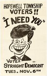 KENNEDY: HOPEWELL TOWNSHIP, PA 1962 CARTOON PORTRAIT POSTER.