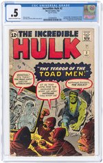 INCREDIBLE HULK #2 JULY 1962 CGC 0.5 POOR (FIRST GREEN HULK).