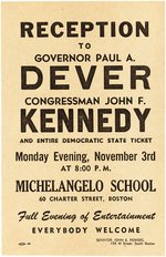 CONGRESSMAN JOHN F. KENNEDY 1952 SENATORIAL CAMPAIGN FLYER.