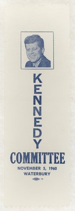 KENNEDY COMMITTEE NOVEMBER 5, 1960 WATERBURY, CONNETICUT PORTRAIT RIBBON.