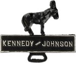 KENNEDY JOHNSON 1960 FIGURAL DONKEY LICENSE PLATE ATTACHMENT.