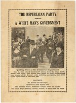 ANTI-HOOVER: THE REPUBLICAN PARTY VERSUS THE WHITE MAN'S GOVERNMENT BOOKLET.