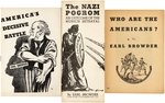 EARL BROWDER TRIO OF COMMUNIST PARTY BOOKLETS.