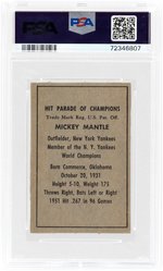 1952 BERK ROSS MICKEY MANTLE (HOF) PSA 3 VG.