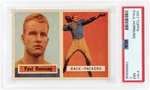 1957 TOPPS #151 PAUL HORNUNG (HOF) ROOKIE CARD PSA 7 NM.