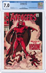 AVENGERS #57 OCTOBER 1968 CGC 7.0 FINE/VF (FIRST SILVER AGE VISION).