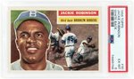 1956 TOPPS #30 JACKIE ROBINSON (HOF) WHITE BACK PSA 6 EX-MT.