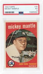 1959 TOPPS #10 MICKEY MANTLE (HOF) PSA 5 EX.