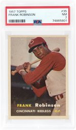 1957 TOPPS #35 FRANK ROBINSON (HOF) ROOKIE CARD PSA 7 NM.