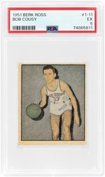 1951 BERK ROSS #1-11 BOB COUSY (HOF) PRE-ROOKIE CARD PSA 5 EX.