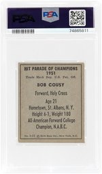 1951 BERK ROSS #1-11 BOB COUSY (HOF) PRE-ROOKIE CARD PSA 5 EX.