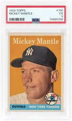 1958 TOPPS #150 MICKEY MANTLE (HOF) PSA 5 EX.