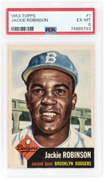 1953 TOPPS #1 JACKIE ROBINSON (HOF) PSA 6 EX-MT.