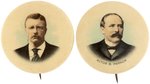 ROOSEVELT & PARKER PAIR OF 1.75" PORTRAIT BUTTONS.