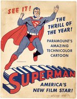 SUPERMAN FLEISCHER STUDIOS/PARAMOUNT PICTURES ADVERTISING SIGN.