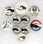 CIVIL RIGHTS HANDSHAKE MOTIF COLLECTION OF 10 BUTTONS.