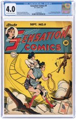 SENSATION COMICS #9 SEPTEMBER 1942 CGC 4.0 VG.