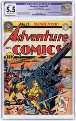 ADVENTURE COMICS #78 SEPTEMBER 1942 CGC RESTORED SLIGHT (B-1) 5.5 FINE-.