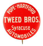 DEALERS BUTTON FOR 1912 "POPE-HARTFORD AUTOMOBILES" FROM POTTER COLLECTION.