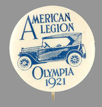 "AMERICAN LEGION/OLYMPIA 1921" SHOWING TOURING CAR FROM POTTER COLLECTION.