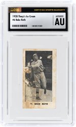 1928 THARP'S ICE CREAM BABE RUTH #6 (HOF) CSG AU AUTHENTIC.