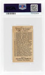 1909 E95 PHILADELPHIA CARAMEL VIC WILLIS (HOF) PSA 3 VG.