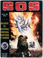 SOS #26 SPANISH HORROR COMIC BOOK COVER ORIGINAL ART.