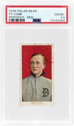 1909-11 T206 POLAR BEAR TY COBB (HOF) PORTRAIT RED PSA 2.5 GOOD+.