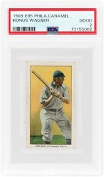 1909 E95 PHILADELPHIA CARAMEL HONUS WAGNER (HOF) PSA 2 GOOD.