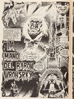 SOS #45 SPANISH HORROR COMIC BOOK COVER ORIGINAL ART.