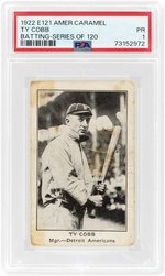 1922 E121 AMERICAN CARAMEL TY COBB (HOF) BATTING SERIES OF 120 PSA 1 POOR.