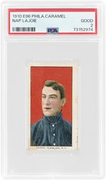 1910 E96 PHILADELPHIA CARAMEL NAP LAJOIE (HOF) PSA 2 GOOD.