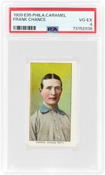 1909 E95 PHILADELPHIA CARAMEL FRANK CHANCE (HOF) PSA 4 VG-EX.