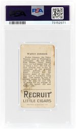 1912 T207 BROWN BACKGROUND RECRUIT WALTER JOHNSON (HOF) PSA 1.5 FAIR.